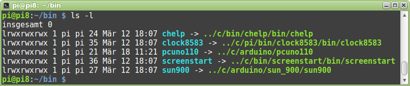 Programmlinks in bin/